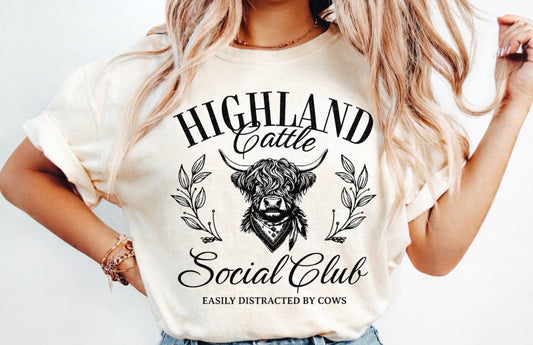 Highland cow (comfort color tee)