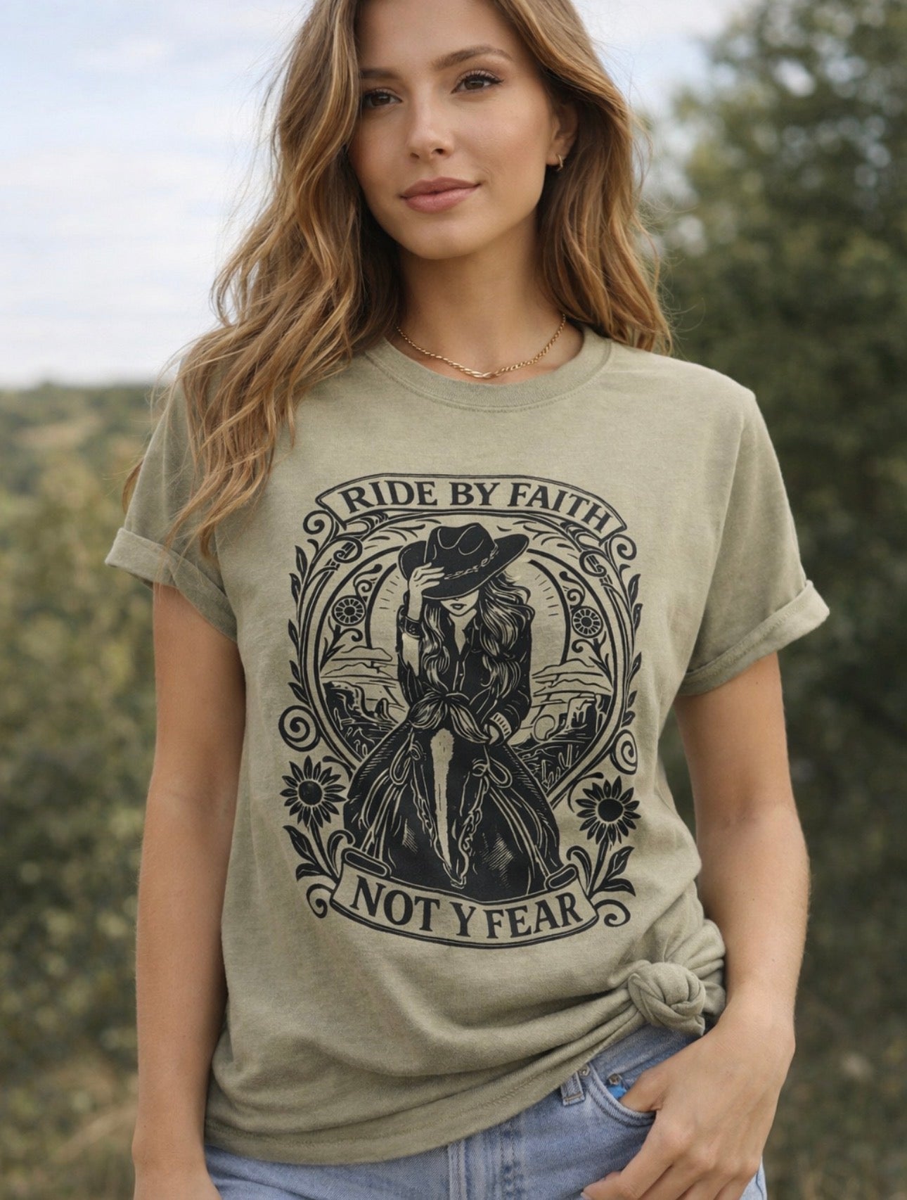 Ride by faith (comfort color tee)