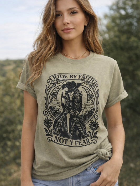 Ride by faith (comfort color tee)
