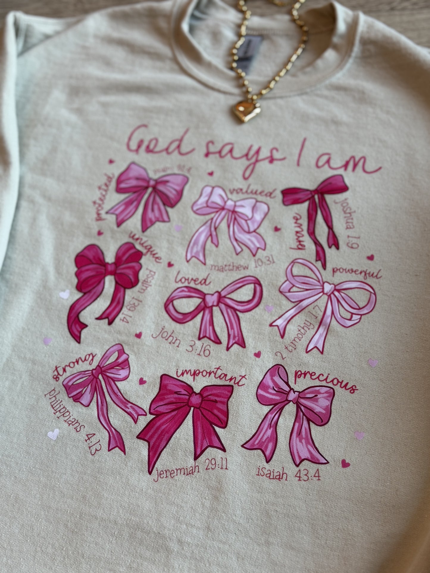 God Says I Am. Sand Sweatshirt