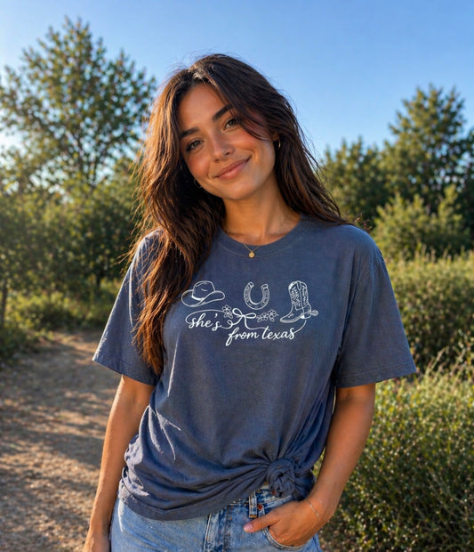 She's from tx 🤠 (blue comfort color)