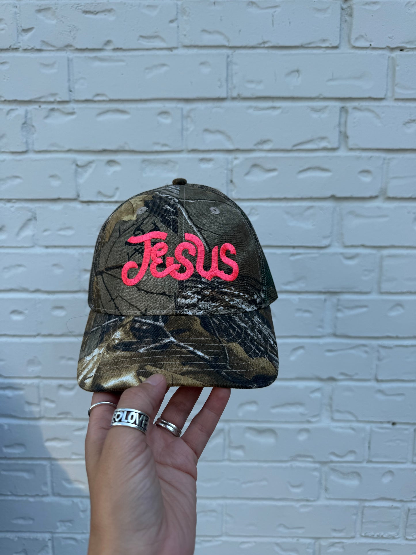 Jesus pink embroidery