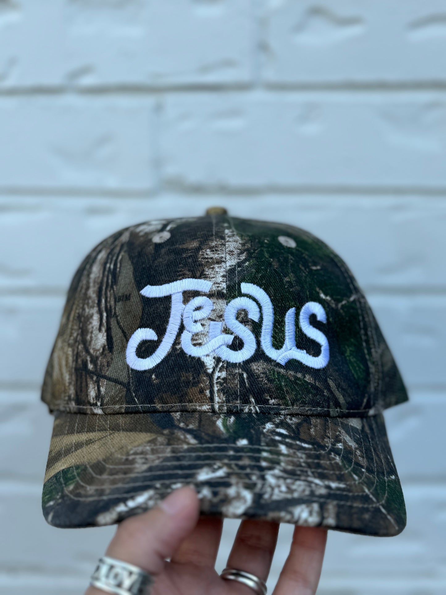 Jesus white embroidery