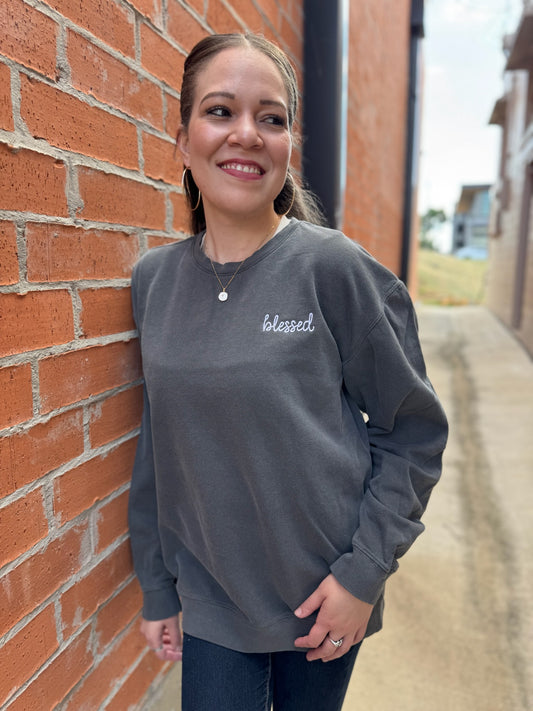 Blessed Embroidered Sweatshirt