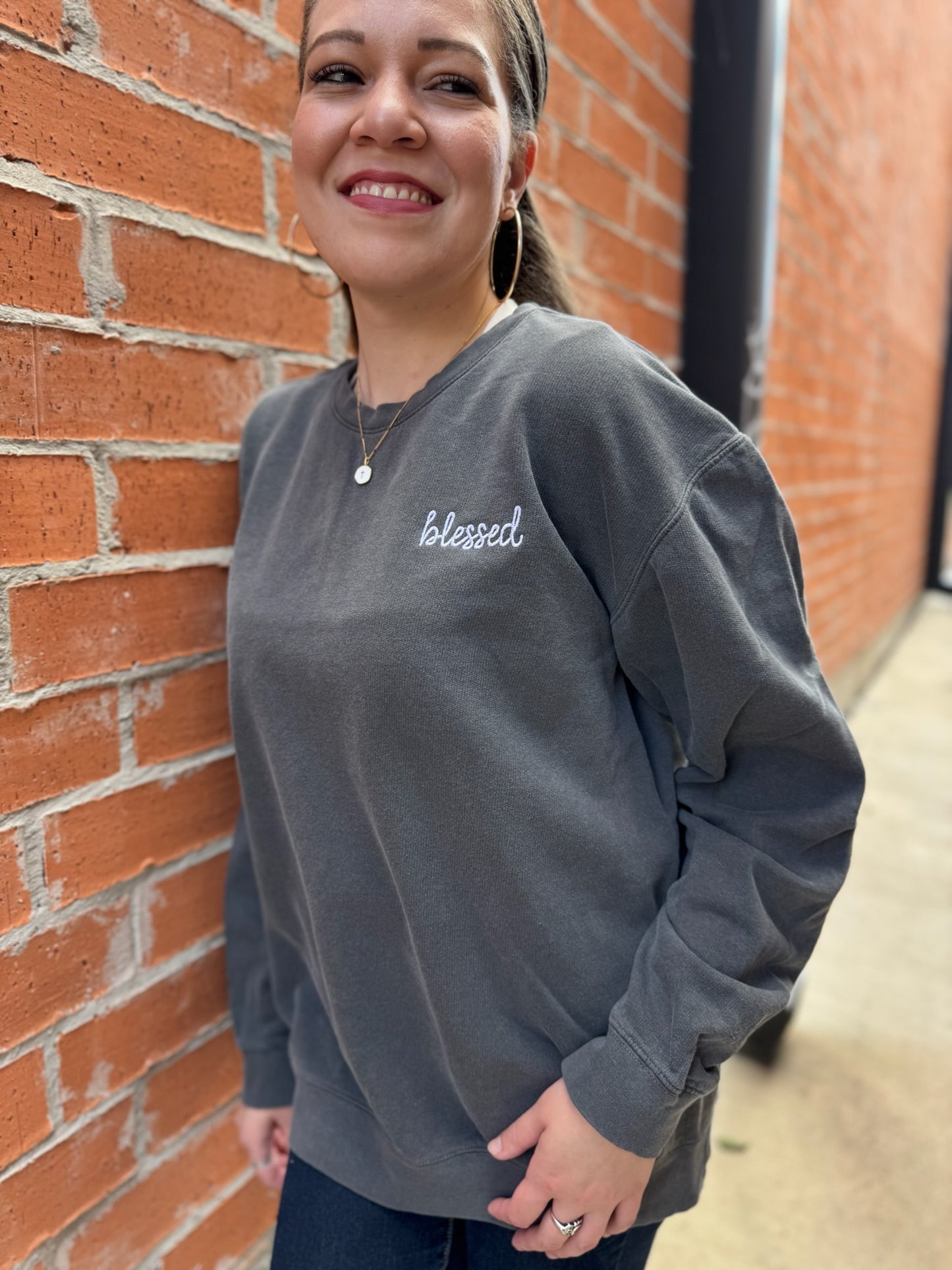 Blessed Embroidered Sweatshirt