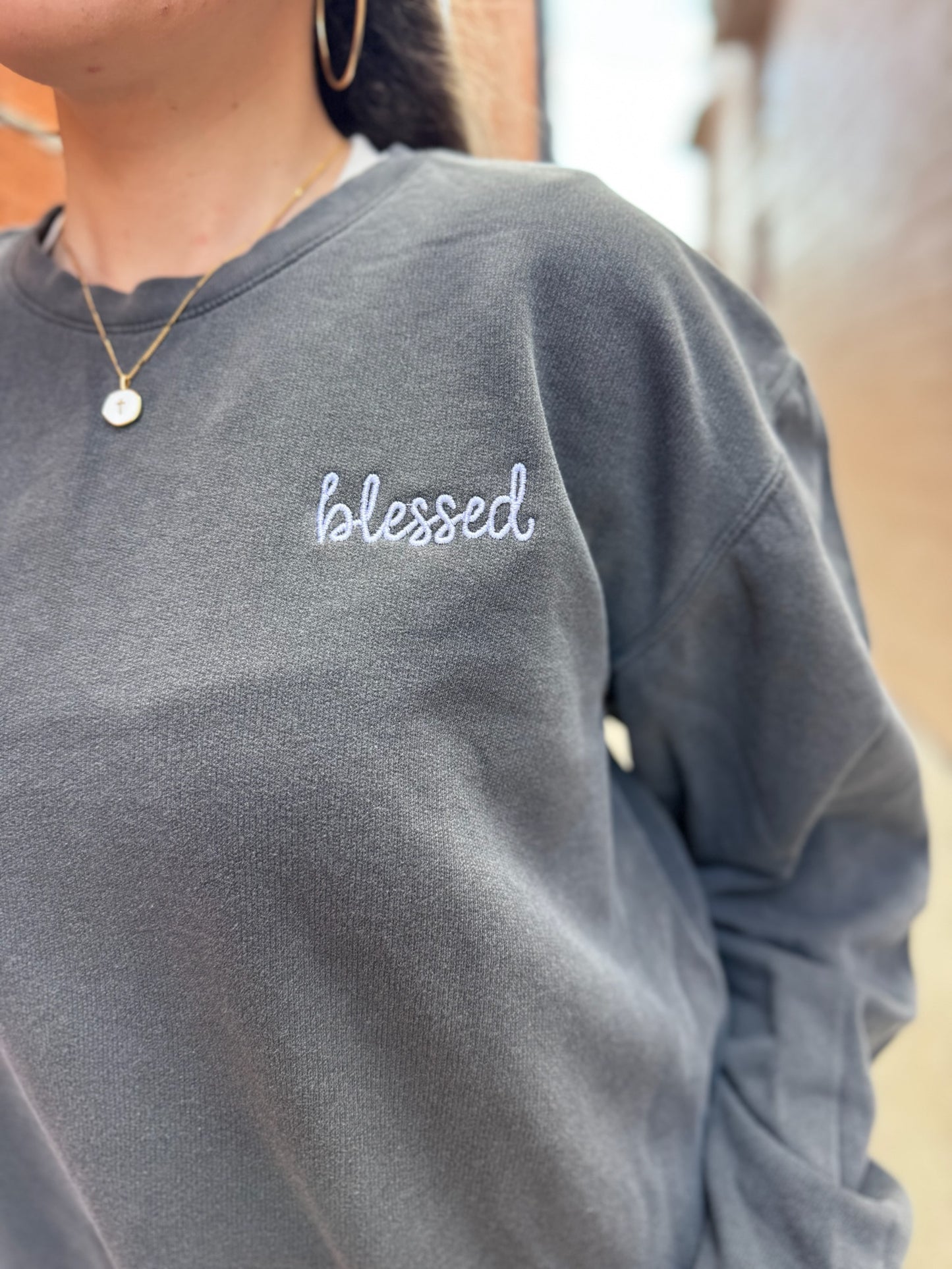 Blessed Embroidered Sweatshirt