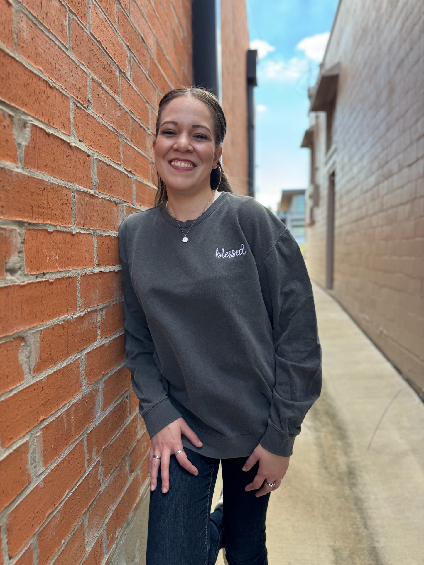 Blessed Embroidered Sweatshirt